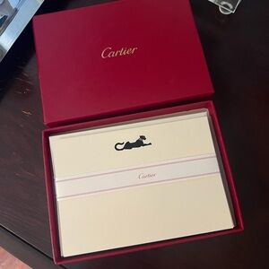 Iconic Cartier Red Box with Cream Panther Cards 10 & Envelopes